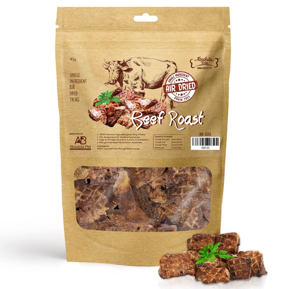 35% OFF: Absolute Bites Air Dried Beef Roast Dog Treats 80g