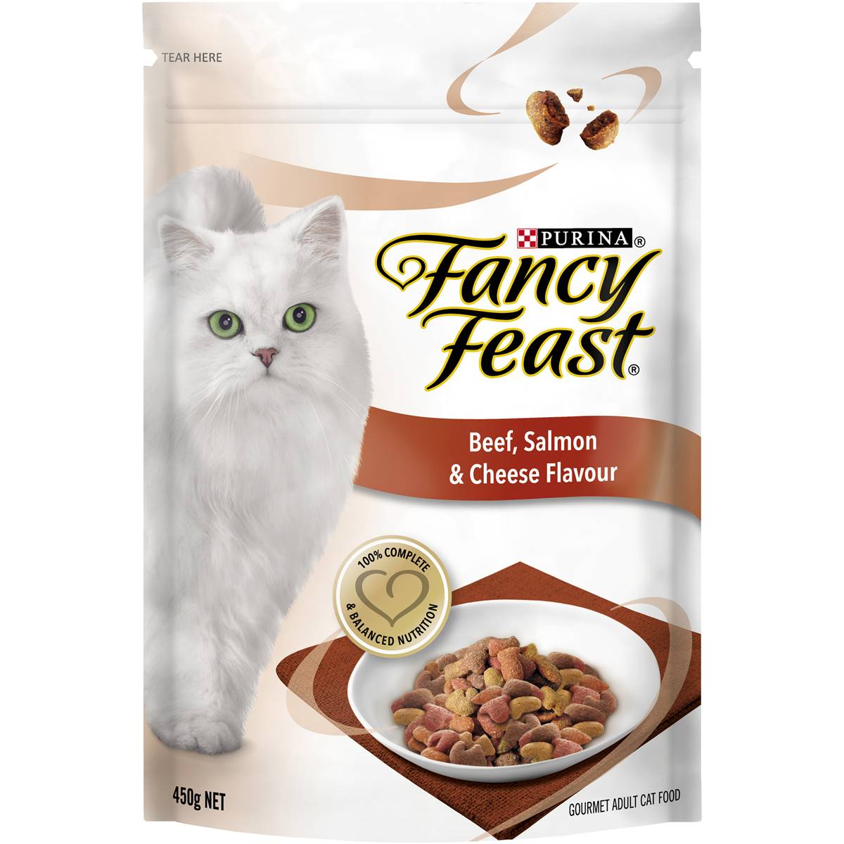 "Fancy Feast Beef, Salmon & Cheese Flavour Adult Dry Cat Food 1.4kg"