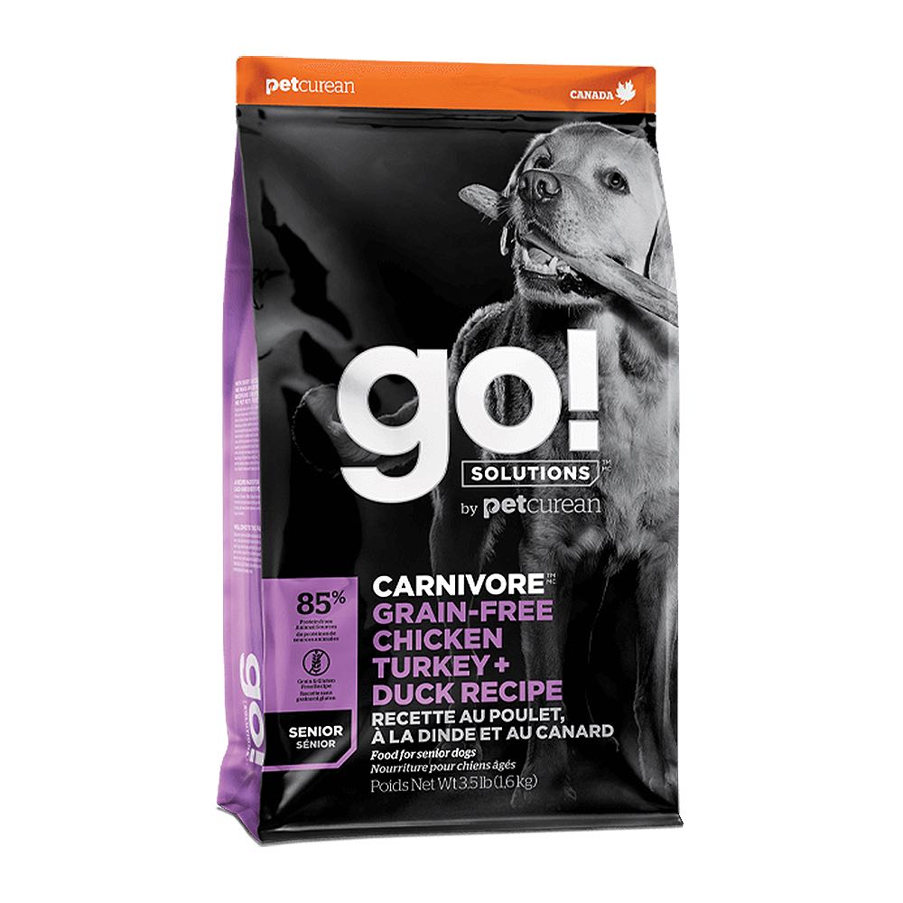 "Petcurean GO! Carnivore Grain Free Chicken, Turkey + Duck Senior Recipe Dry Dog Food 3.5lb"