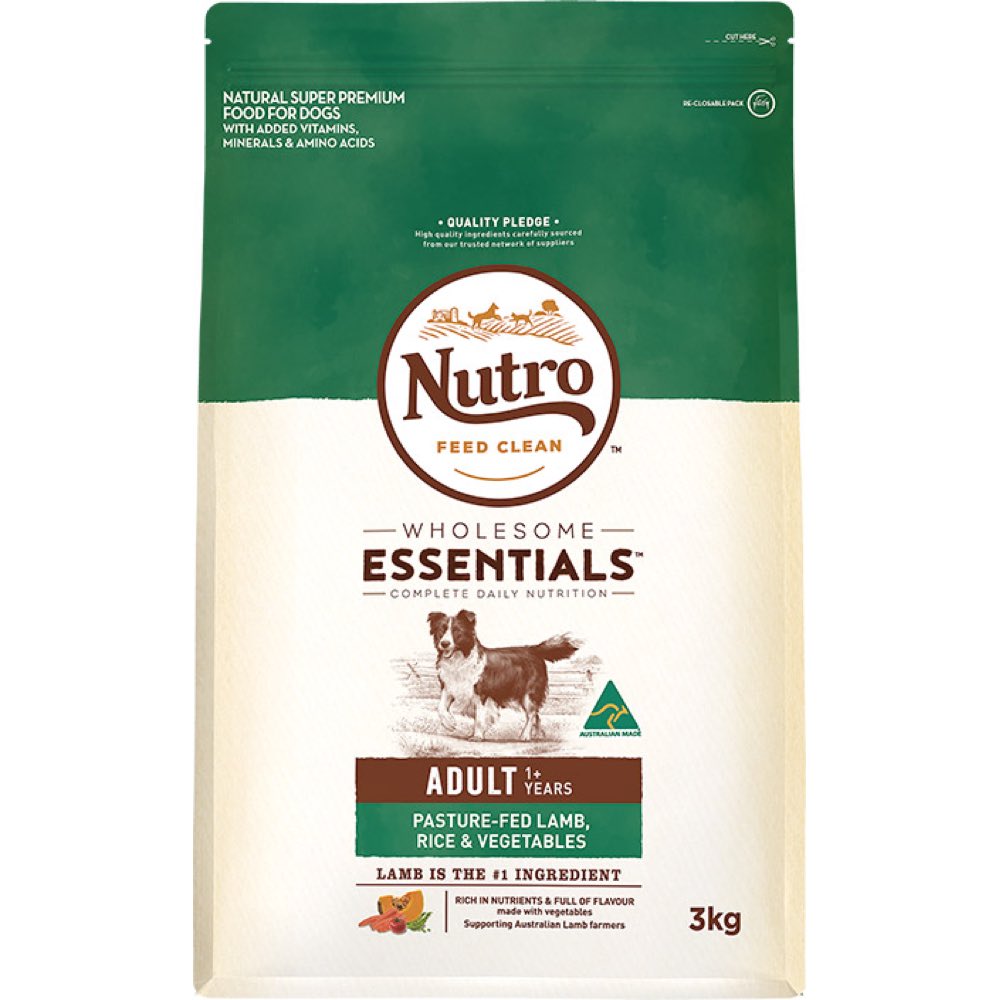 "Nutro Wholesome Essentials Pasture-Fed Lamb, Rice & Vegetables Adult Dry Dog Food"
