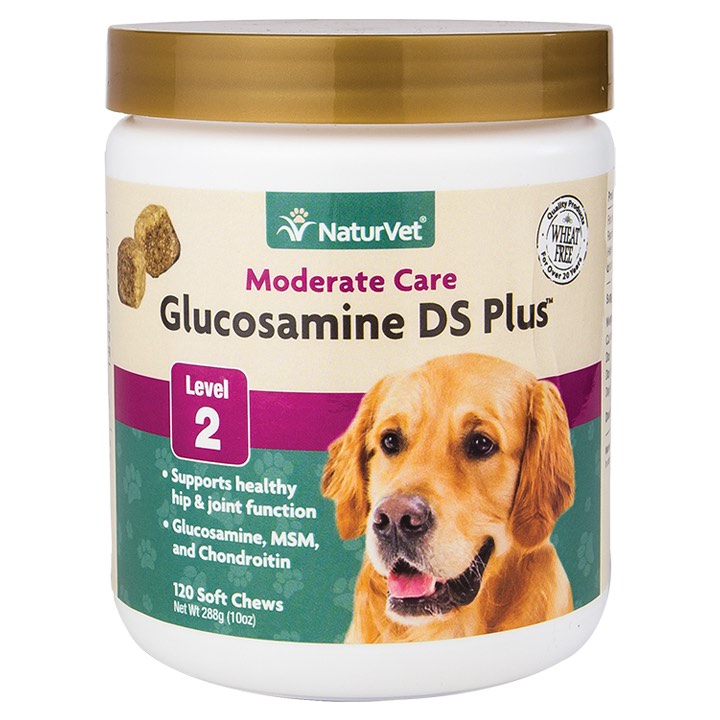 15% OFF: NaturVet Glucosamine Double Strength Plus Joint Care Soft Chews Supplement For Dogs & Cats 120 count