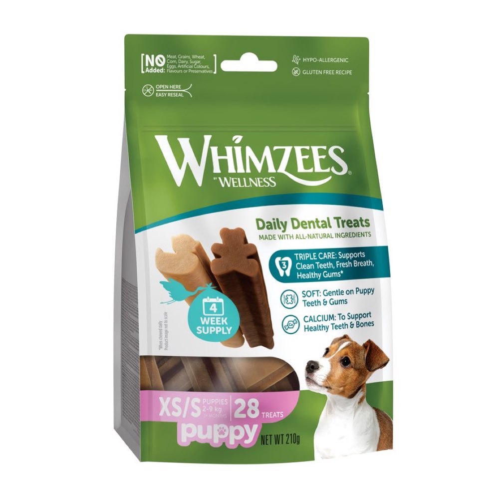 Whimzees Puppy Grain-Free Dental Dog Treats (XS/S) 28pc