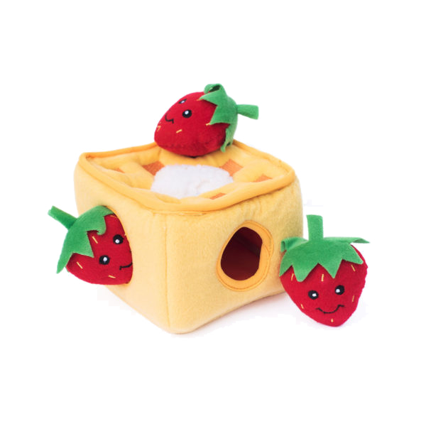 ZippyPaws Zippy Burrow Strawberry Waffles Plush Dog Toy