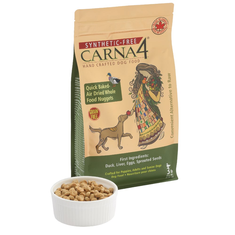 Carna4 Quick Baked Air Dried Duck Grain Free Dry Dog Food 3lb