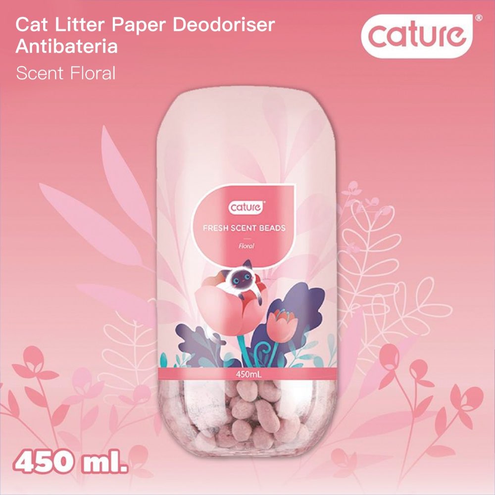 Cature Floral Fresh Scent Beads Cat Litter Deodoriser 450ml