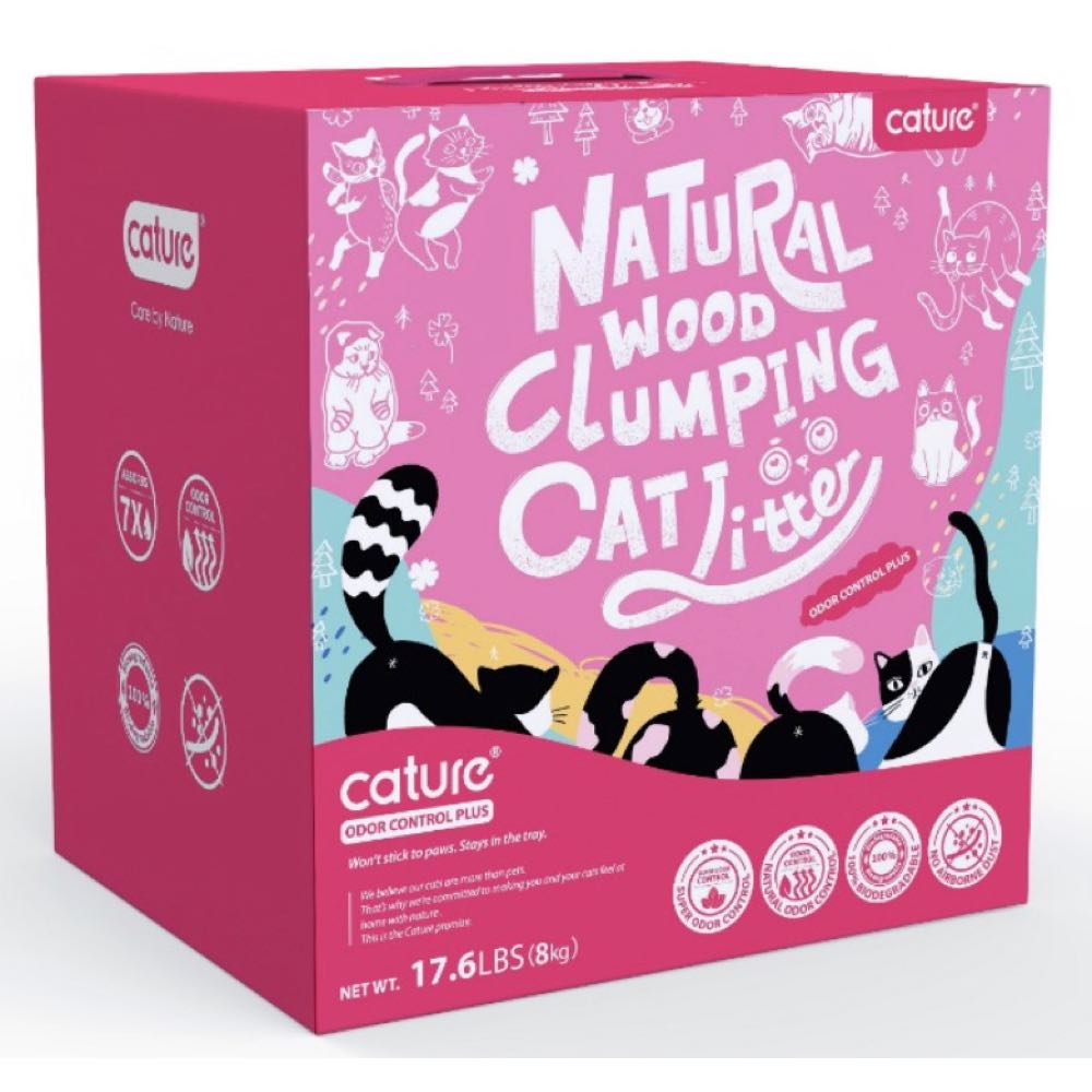 Cature Odour Control Plus Natural Wood Clumping Cat Litter - Kohepets