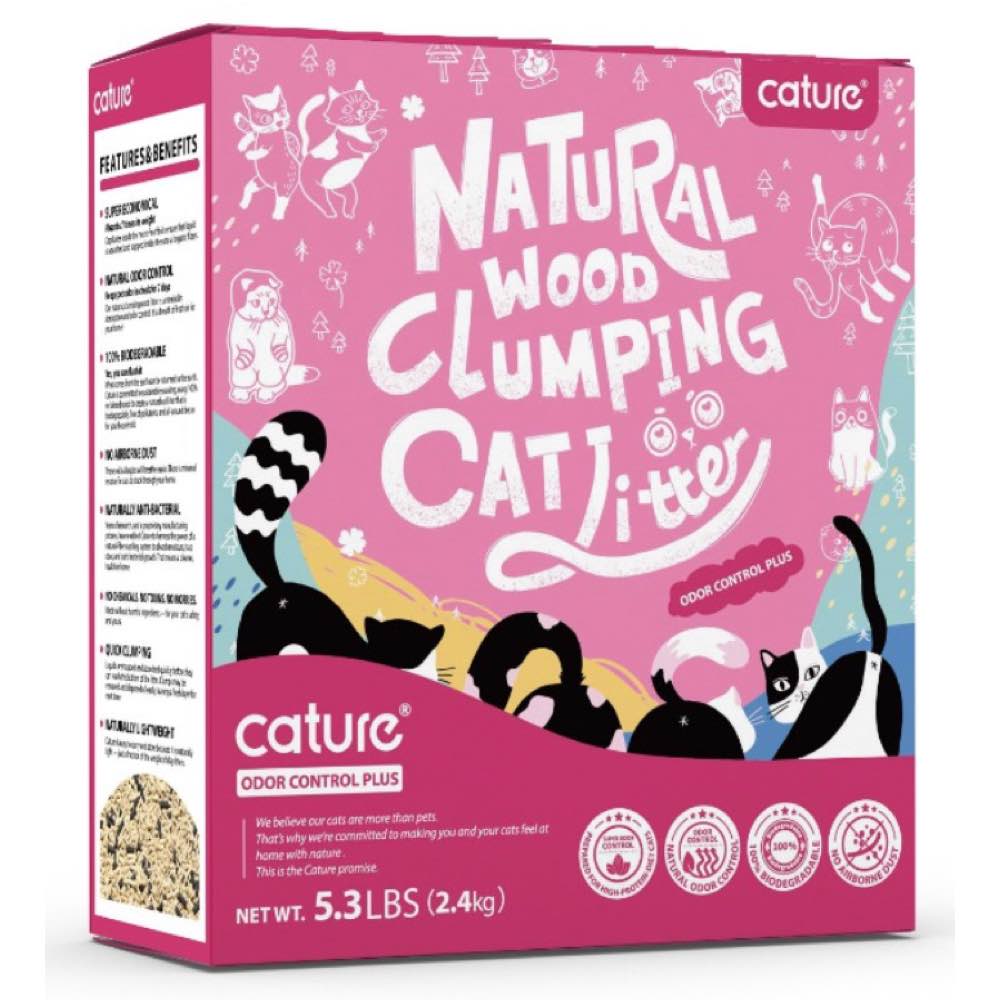 Cature Odour Control Plus Natural Wood Clumping Cat Litter - Kohepets