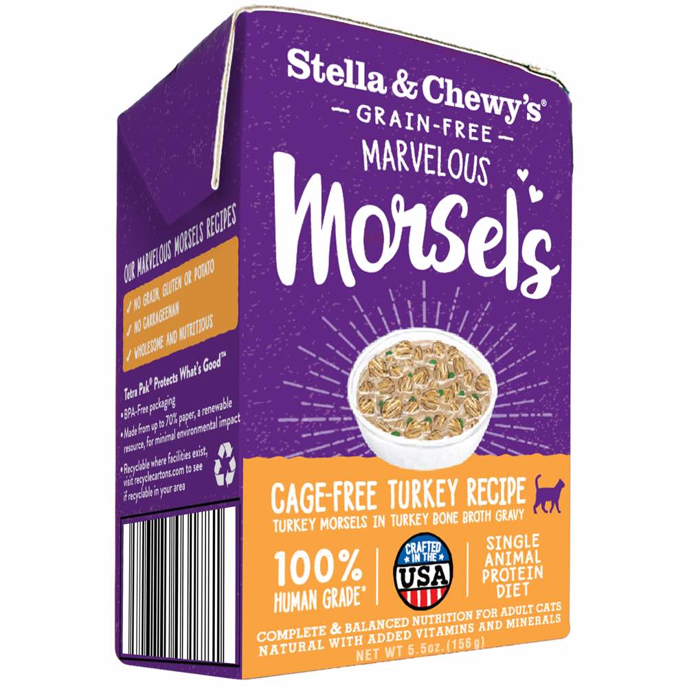 2 FOR $12: Stella & Chewy??s Marvelous Morsels Cage-Free Turkey Wet Cat Food 5.5oz