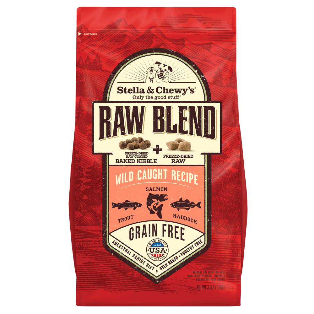 'FREE DENTAL TREATS': Stella & Chewy??s Raw Blend Wild Caught Fish Kibble With Freeze-Dried Raw Grain-Free Dry Dog Food
