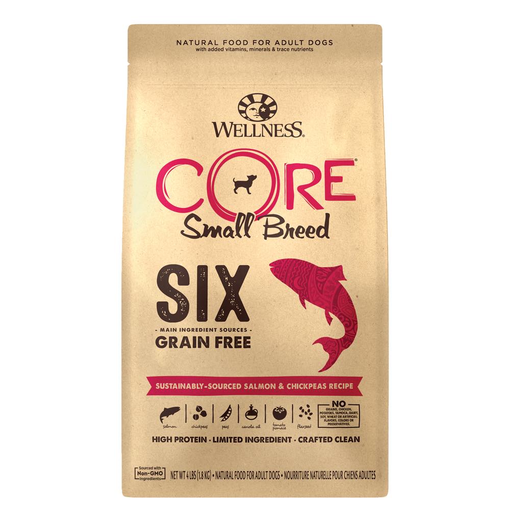 Wellness Core Six Small Breed Sustainably-Sourced Salmon & Chickpeas Grain Free Dry Dog Food