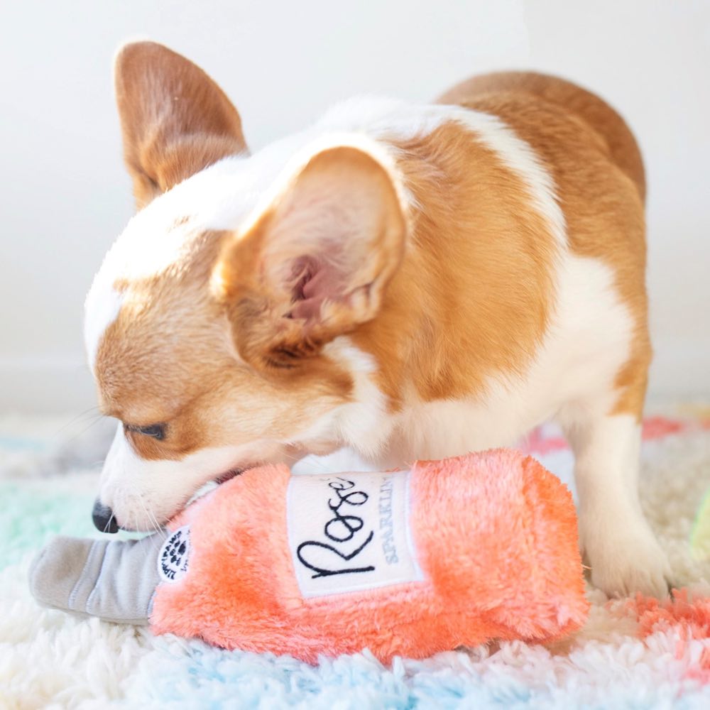 ZippyPaws Happy Hour Crusherz Ros?? Plush Dog Toy