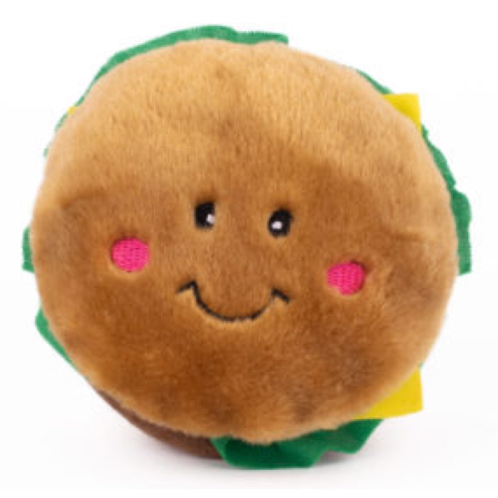 ZippyPaws NomNomz Hamburger Plush Dog Toy