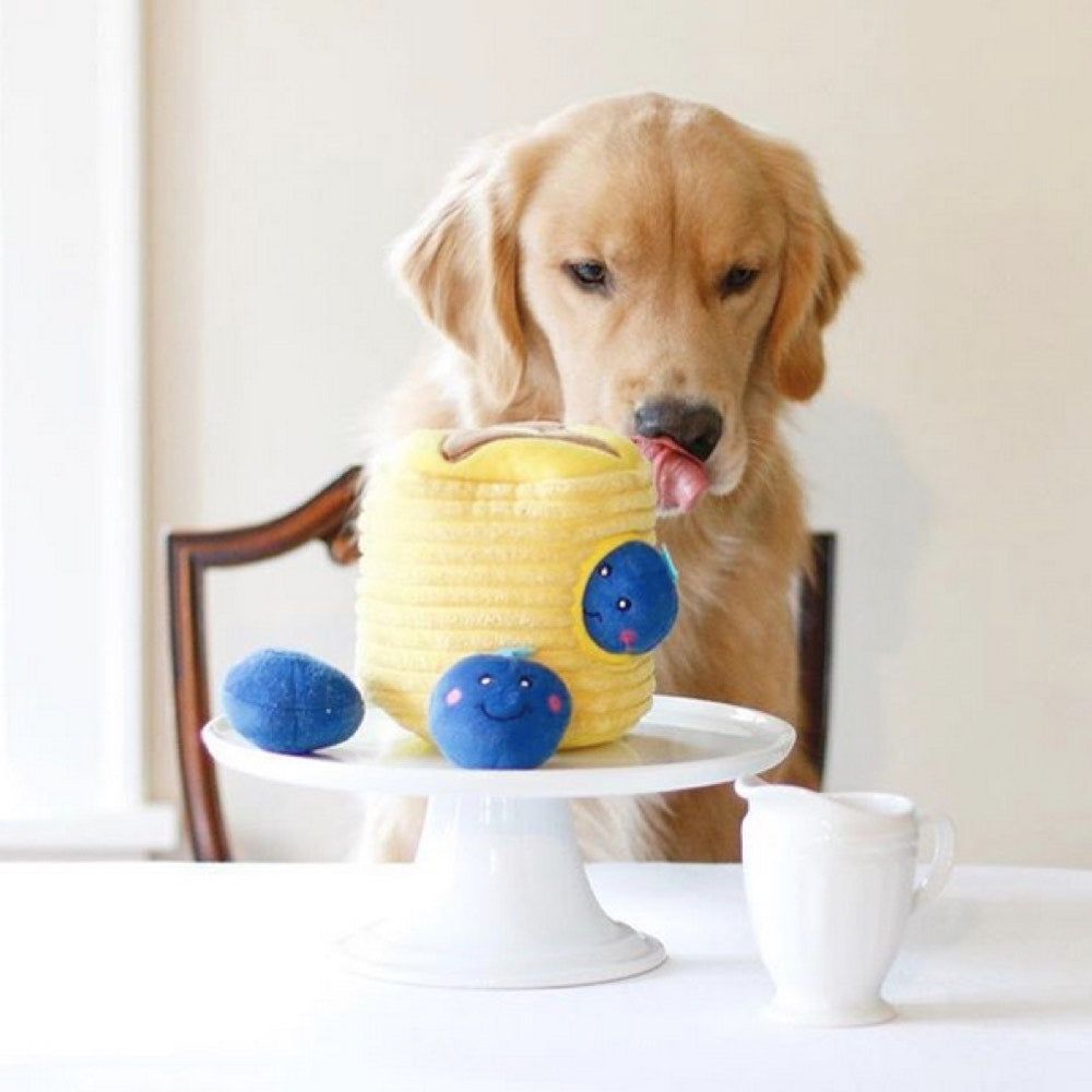 ZippyPaws Zippy Burrow Blueberry Pancakes Plush Dog Toy